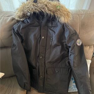 Sequoia Black Fur-Trimmed Kids Puffer Jacket
